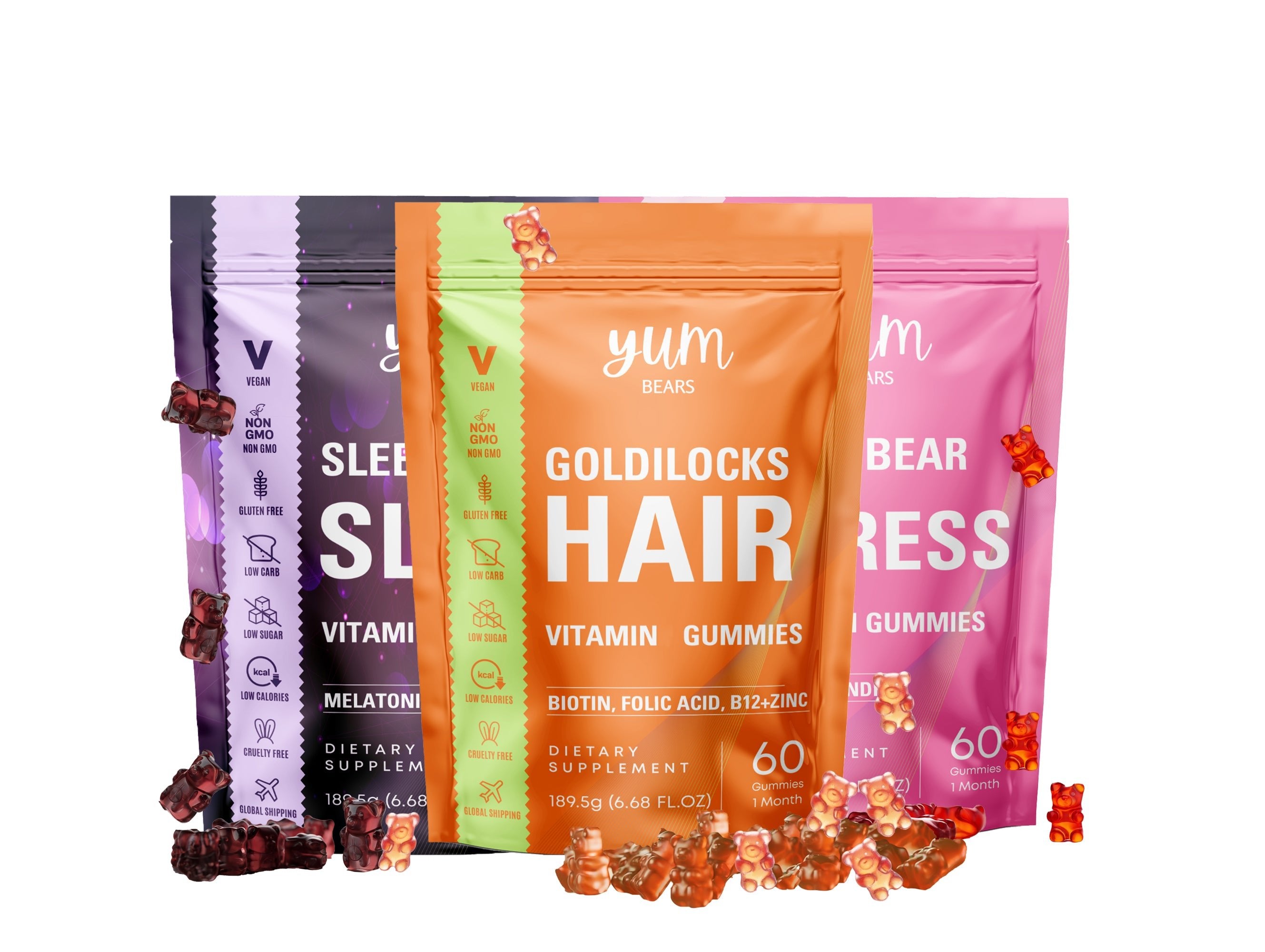 Bear Essentials Bundle (Sleep, Stress, Hair) - YUMBears.com